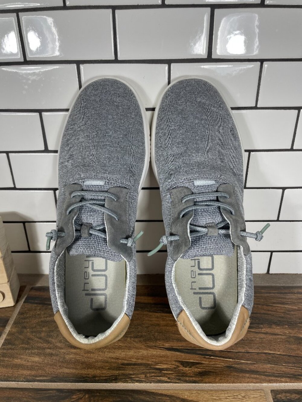 Hey Dude Hugo Shoes Mens Size 11 Stretch Gray Lightweight Casual Slip On - Picture 6 of 13